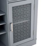 Modern Farmhouse Buffet Cabinet,Sideboard with Drawers and Glass Door