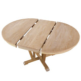Modern Farmhouse Extendable Round Dining Table Set with 4 Cross Back Chairs