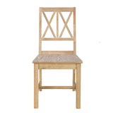 Modern Farmhouse Extendable Round Dining Table Set with 4 Cross Back Chairs