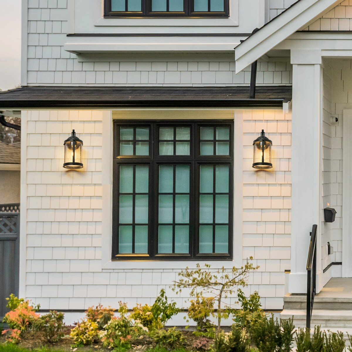 Modern Farmhouse Outdoor Wall Sconces Barn Wall Lanterns Seeded Glass for Garage Porch Front Door