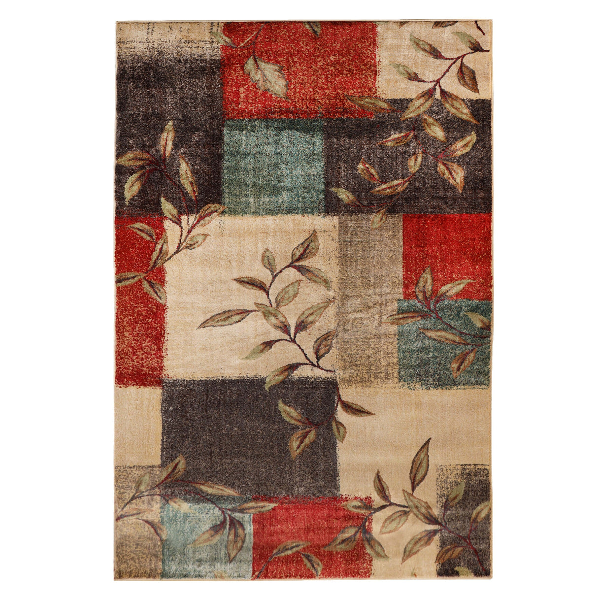 Modern Farmhouse Patchwork Color Block Runner or Area Rug by Superior