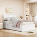 Modern Farmhouse Style Twin Size Wooden Platform Bed Frame with 2 Underbed Drawers