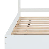 Modern Farmhouse Style Twin Size Wooden Platform Bed Frame with 2 Underbed Drawers