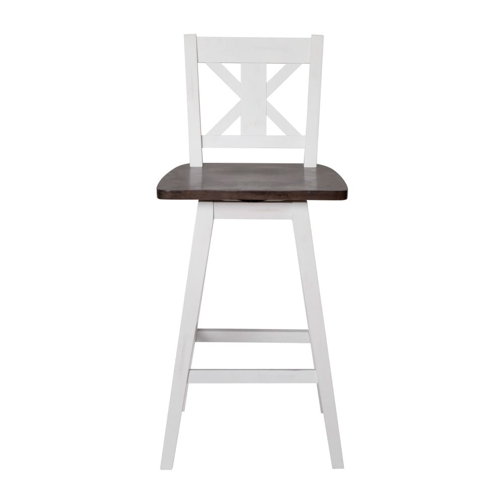 Modern Farmhouse Wooden Swivel Counter Stool