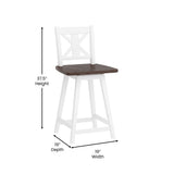 Modern Farmhouse Wooden Swivel Counter Stool