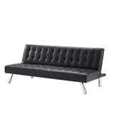 Modern Faux Leather Couch, Convertible Folding Sofa Bed .