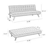 Modern Faux Leather Couch, Convertible Folding Sofa Bed .