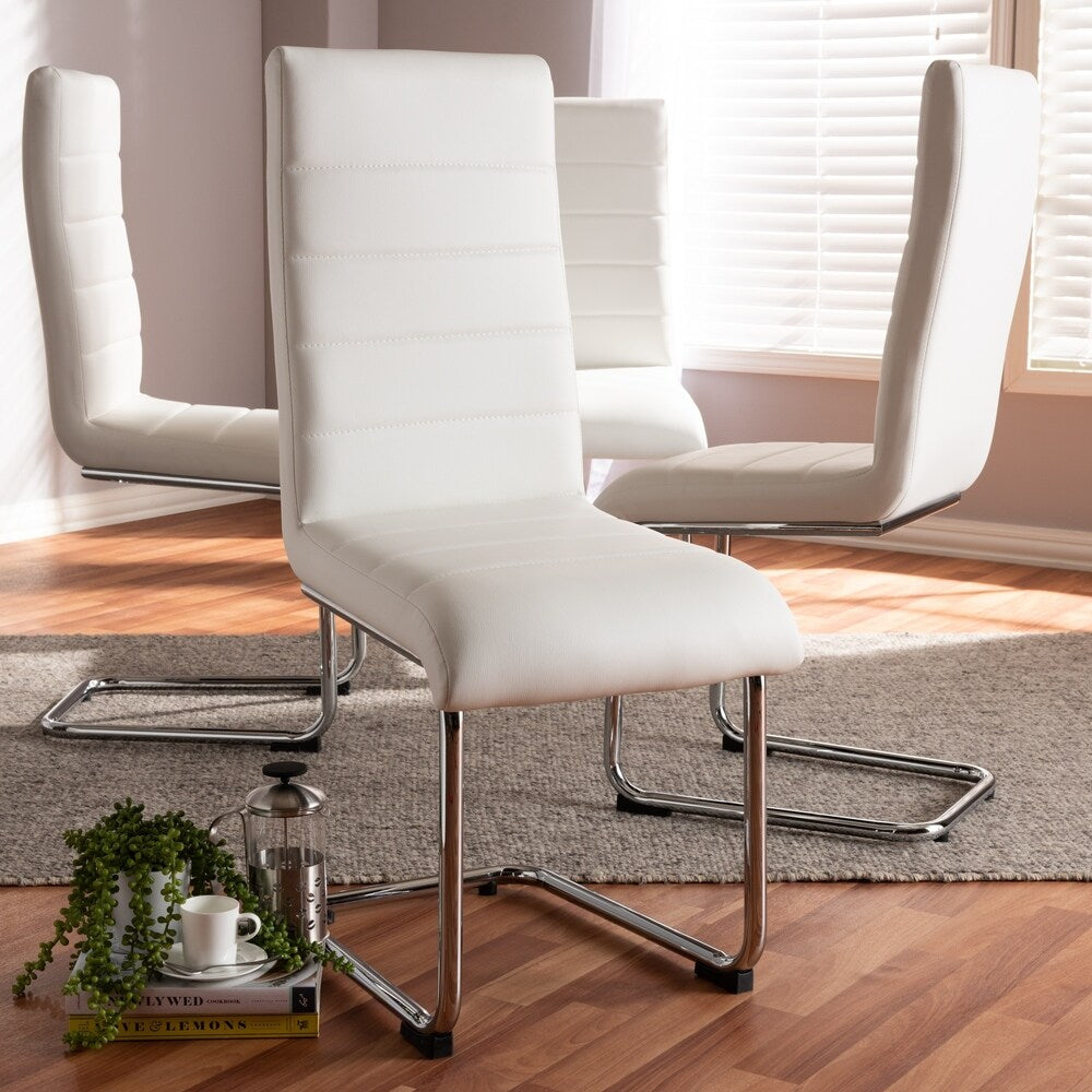 Modern Faux Leather Dining Chair 4-Piece Set by Baxton Studio