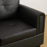 Modern Faux Leather Sectional Couch with Chaise and Ottoman-Large