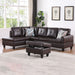 Modern Faux Leather Sectional Couch with Chaise and Ottoman-Large
