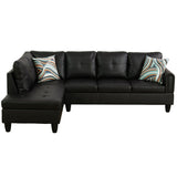 Modern Faux Leather Sectional Couch with Chaise and Ottoman-Large