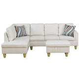 Modern Faux Leather Sectional Couch with Chaise and Ottoman-Large