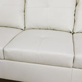 Modern Faux Leather Sectional Couch with Chaise and Ottoman-Large