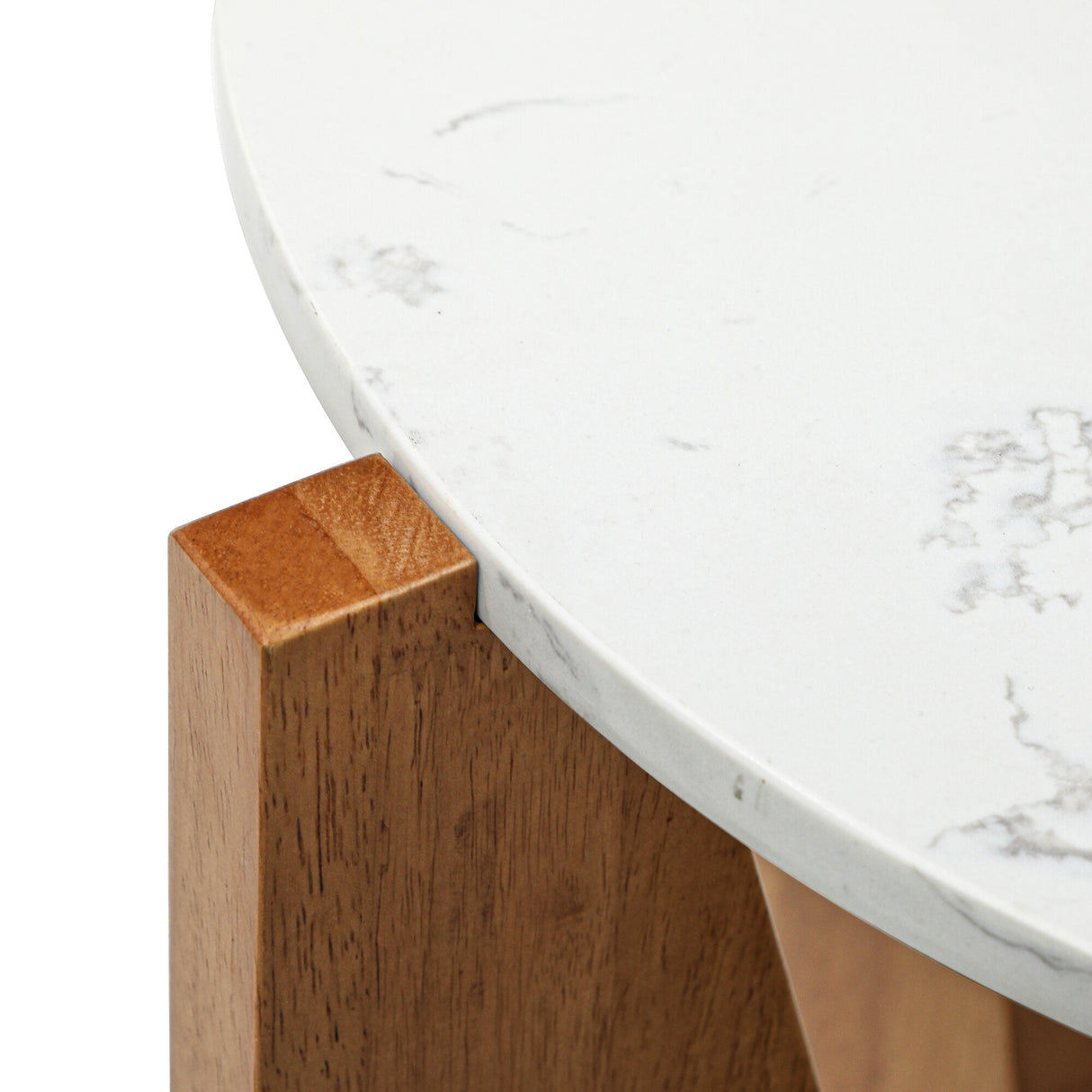 Modern Faux Marble Round Side Table - 19.7"L x 19.7"W x 23.6"H