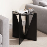 Modern Faux Marble Round Side Table - 19.7"L x 19.7"W x 23.6"H