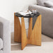Modern Faux Marble Round Side Table - 19.7"L x 19.7"W x 23.6"H