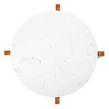 Modern Faux Marble Round Side Table - 19.7"L x 19.7"W x 23.6"H