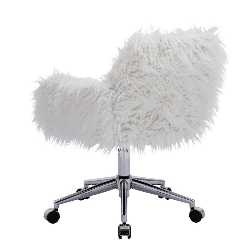 Modern Faux fur home office chair, makeup vanity Chair