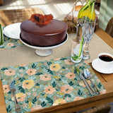 Modern Floral 4 Pack Reversible Easy Care Flexible Plastic Placemats Made in The USA BPA Free Easily Wipes Clean