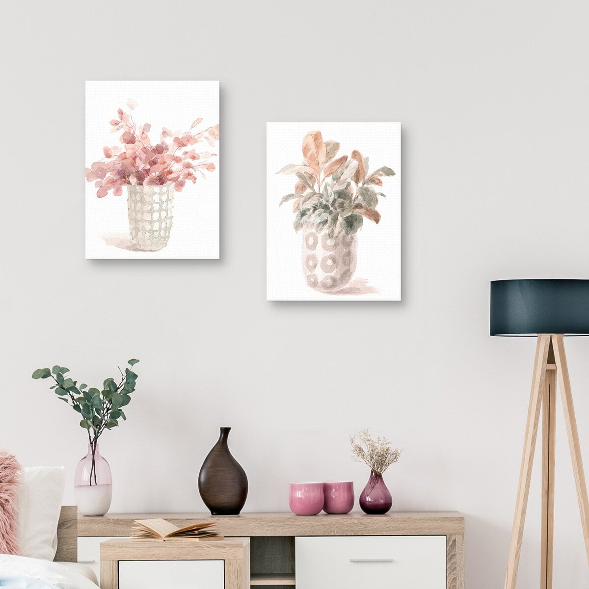 Modern Floral I Crop, Modern Floral II Crop by Danhui Nai Canvas Art Prints