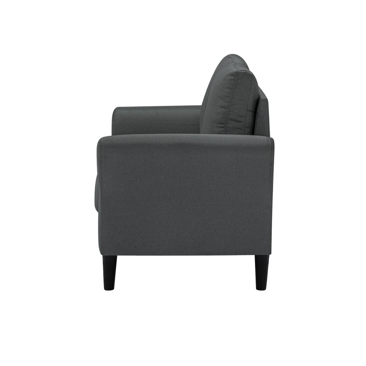 Modern Frabic 2-person Stationary Couch Loveseat Sofa with Removable Back&Seat, 2 Flaerd arms and 6 Plastic Legs