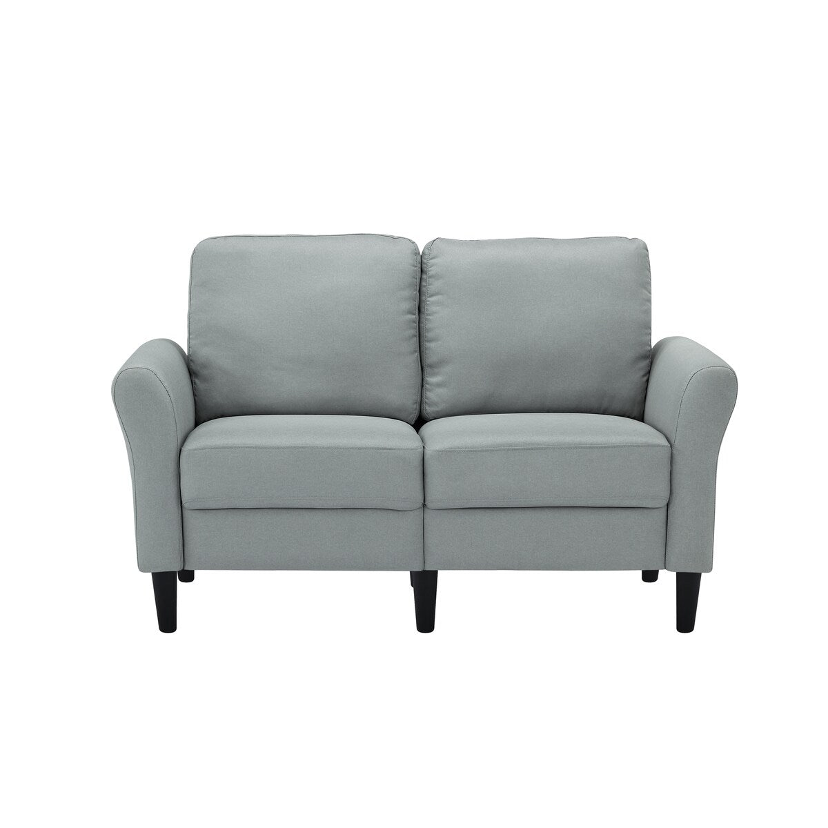 Modern Frabic 2-person Stationary Couch Loveseat Sofa with Removable Back&Seat, 2 Flaerd arms and 6 Plastic Legs