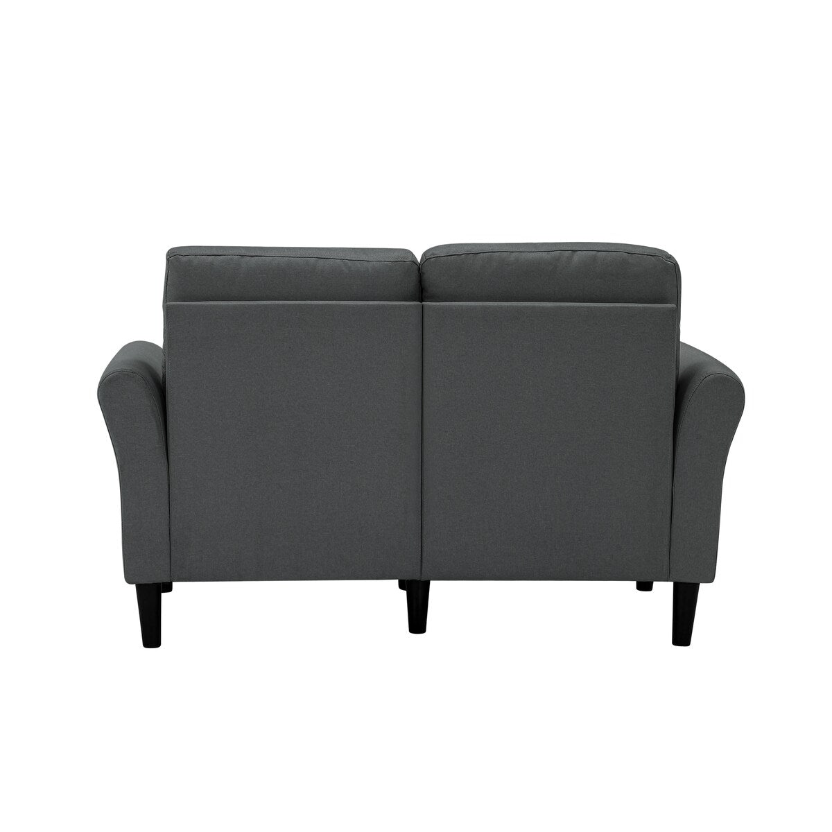 Modern Frabic 2-person Stationary Couch Loveseat Sofa with Removable Back&Seat, 2 Flaerd arms and 6 Plastic Legs