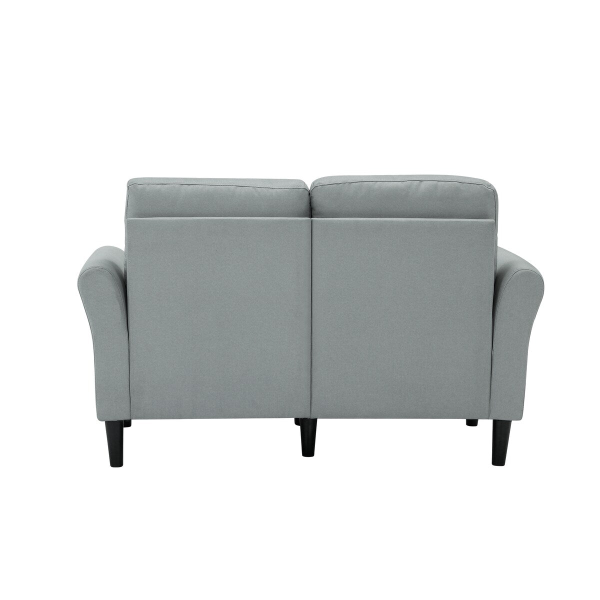 Modern Frabic 2-person Stationary Couch Loveseat Sofa with Removable Back&Seat, 2 Flaerd arms and 6 Plastic Legs