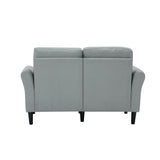 Modern Frabic 2-person Stationary Couch Loveseat Sofa with Removable Back&Seat, 2 Flaerd arms and 6 Plastic Legs
