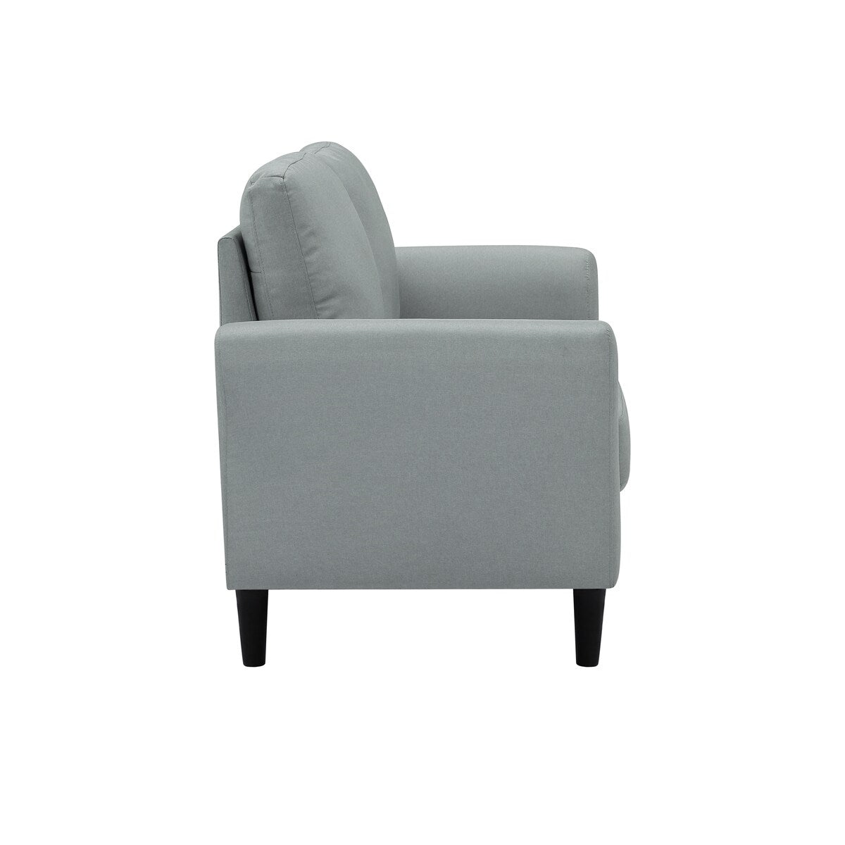 Modern Frabic 2-person Stationary Couch Loveseat Sofa with Removable Back&Seat, 2 Flaerd arms and 6 Plastic Legs
