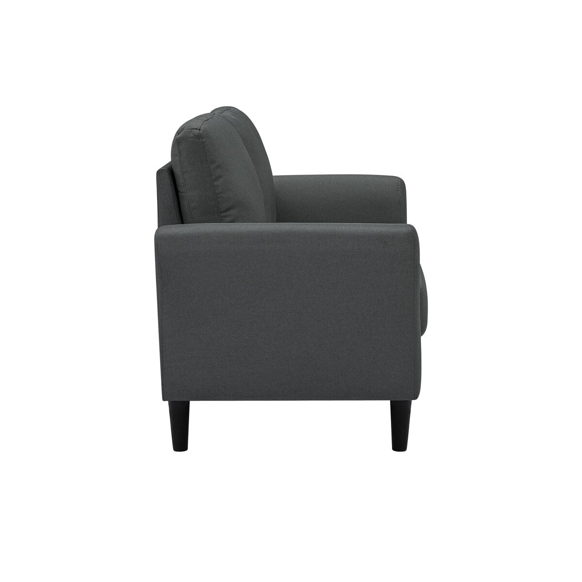 Modern Frabic 2-person Stationary Couch Loveseat Sofa with Removable Back&Seat, 2 Flaerd arms and 6 Plastic Legs