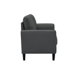 Modern Frabic 2-person Stationary Couch Loveseat Sofa with Removable Back&Seat, 2 Flaerd arms and 6 Plastic Legs