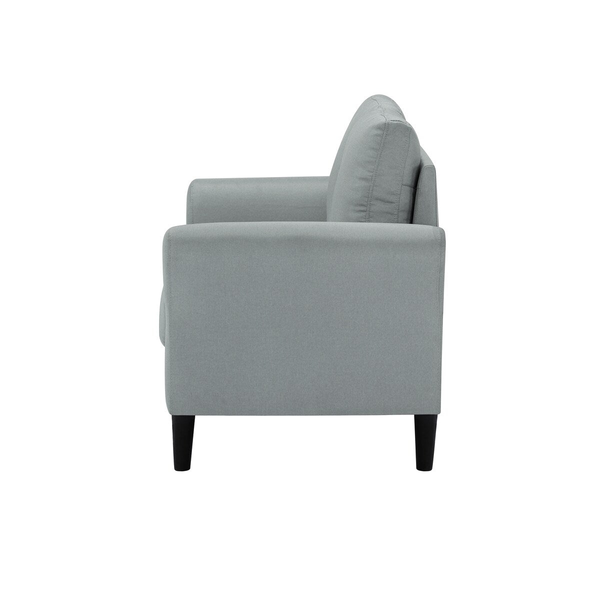 Modern Frabic 2-person Stationary Couch Loveseat Sofa with Removable Back&Seat, 2 Flaerd arms and 6 Plastic Legs