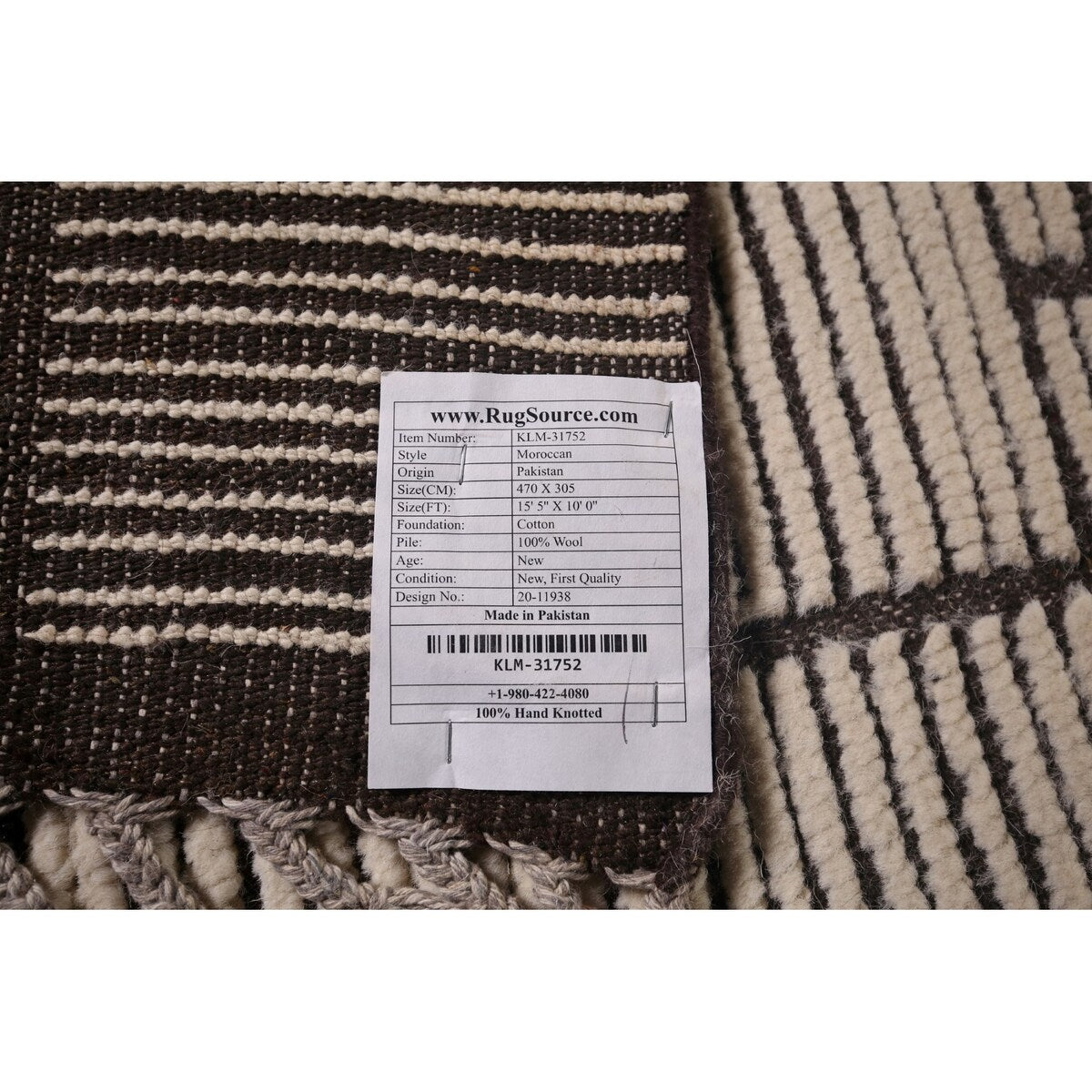 Modern Geometric Moroccan Large Area Rug Hand-Knotted Wool Carpet - 10'0"x 15'5"