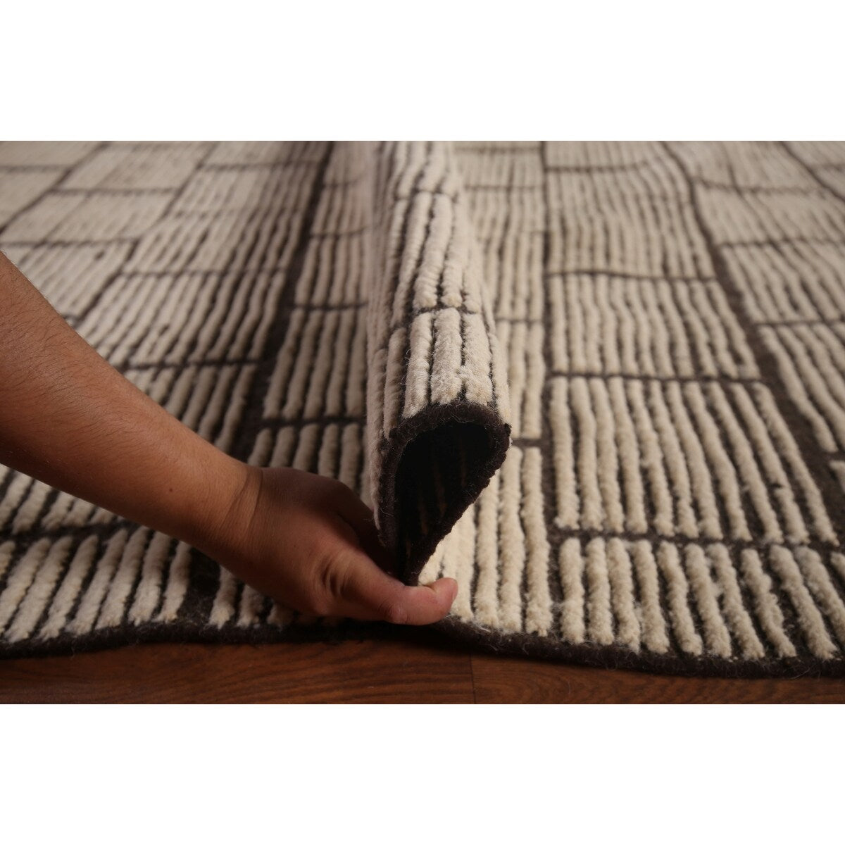 Modern Geometric Moroccan Large Area Rug Hand-Knotted Wool Carpet - 10'0"x 15'5"