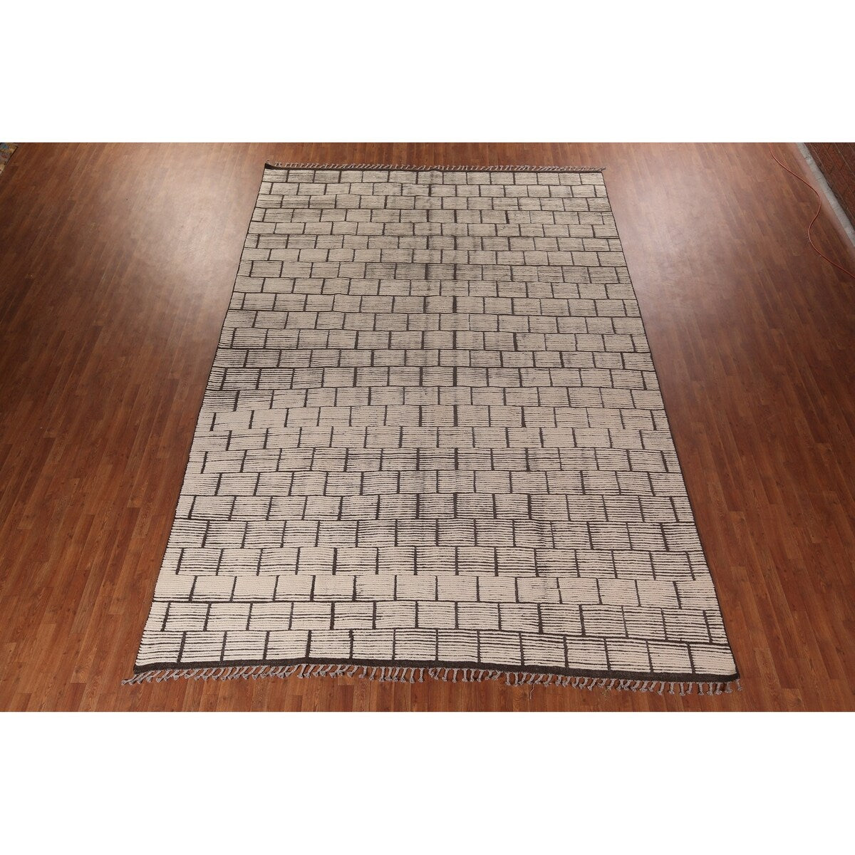 Modern Geometric Moroccan Large Area Rug Hand-Knotted Wool Carpet - 10'0"x 15'5"