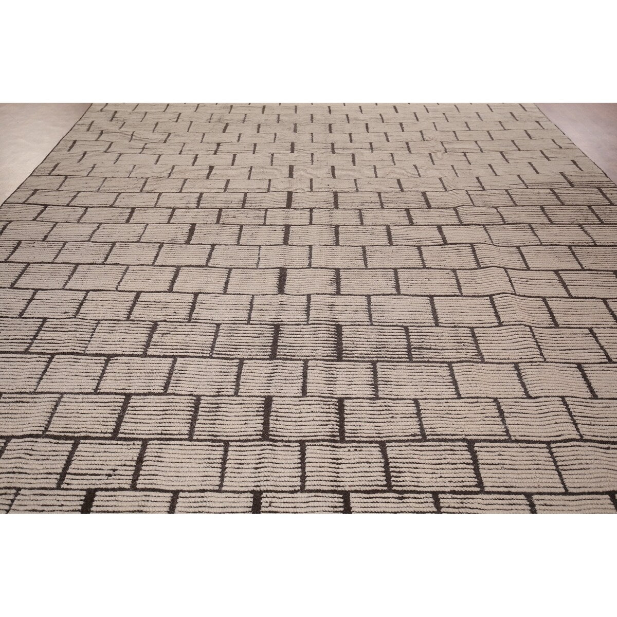 Modern Geometric Moroccan Large Area Rug Hand-Knotted Wool Carpet - 10'0"x 15'5"