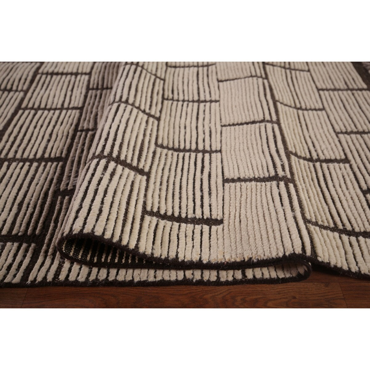 Modern Geometric Moroccan Large Area Rug Hand-Knotted Wool Carpet - 10'0"x 15'5"