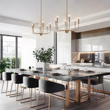 Modern Glam 6-Light Classic Candle Chandelier Gold Franch Country Wheel Dining Room Lighting