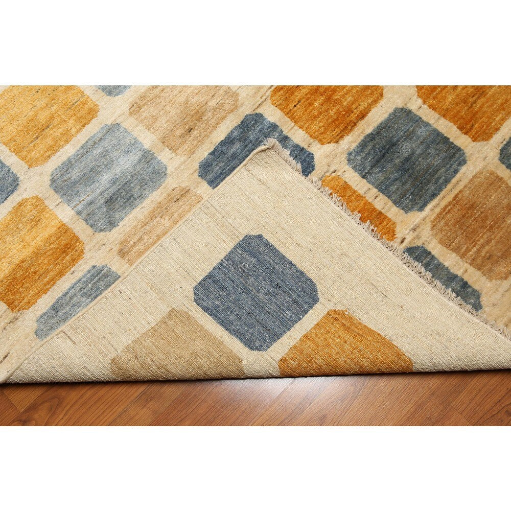 Modern Contemporary Glam Gabbeh Persian Oriental Hand-knotted Multicolored Wool Indoor Rectangular Area Rug (6' x 9')