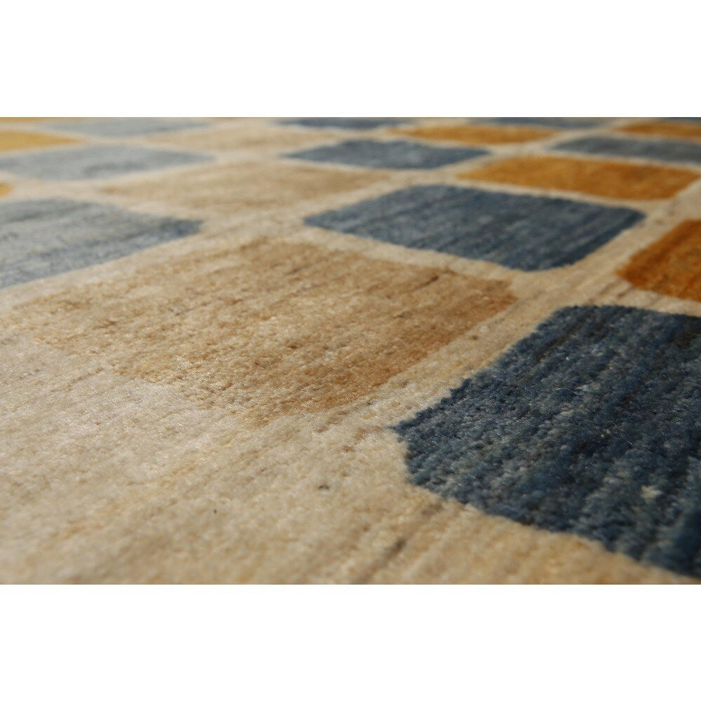 Modern Contemporary Glam Gabbeh Persian Oriental Hand-knotted Multicolored Wool Indoor Rectangular Area Rug (6' x 9')