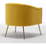 SEYNAR Modern Glam Velvet Accent Vanity Chair with Golden Metal Legs for Living Room