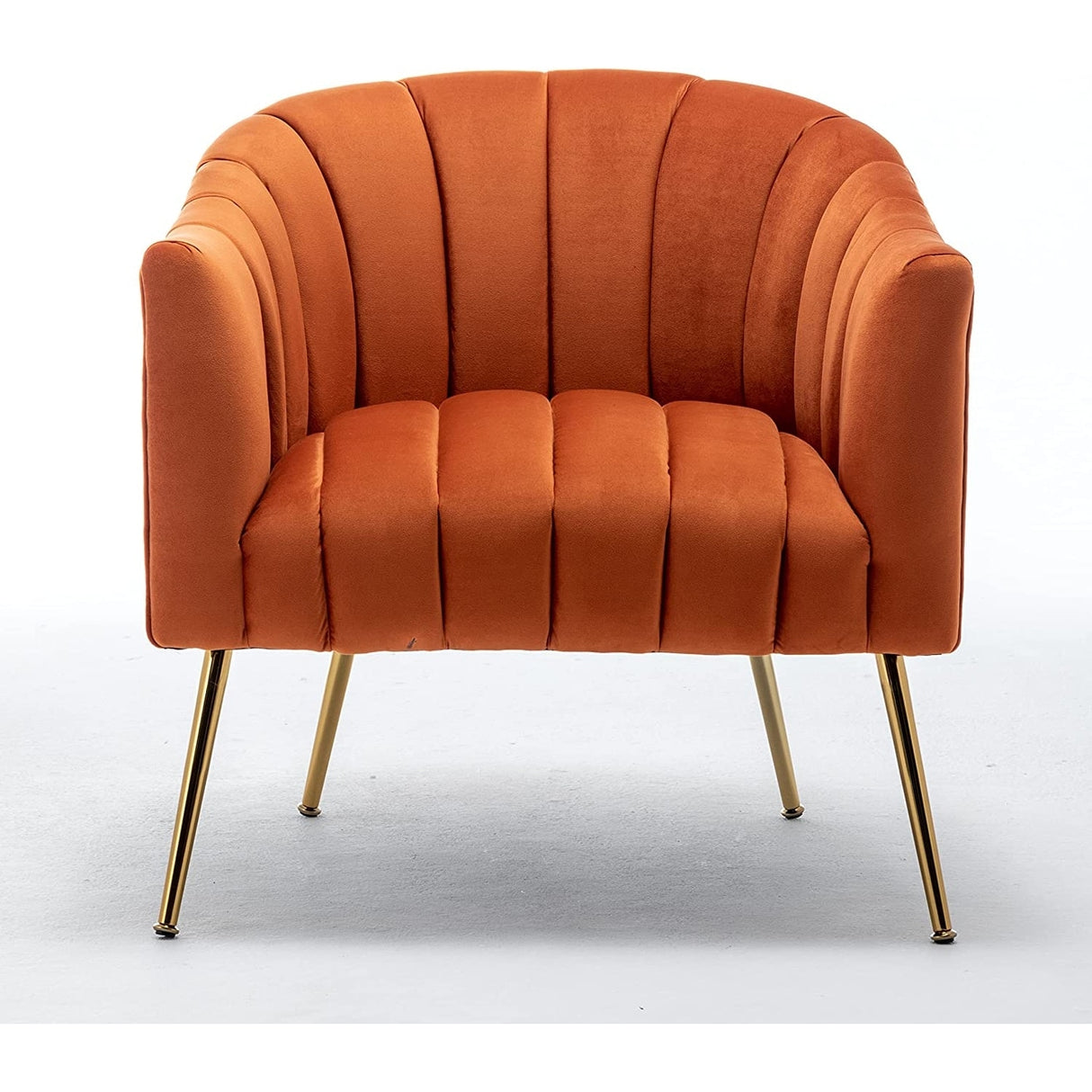 SEYNAR Modern Glam Velvet Accent Vanity Chair with Golden Metal Legs for Living Room