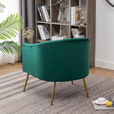 SEYNAR Modern Glam Velvet Accent Vanity Chair with Golden Metal Legs for Living Room