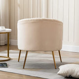 SEYNAR Modern Glam Velvet Accent Vanity Chair with Golden Metal Legs for Living Room