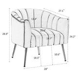 SEYNAR Modern Glam Velvet Accent Vanity Chair with Golden Metal Legs for Living Room