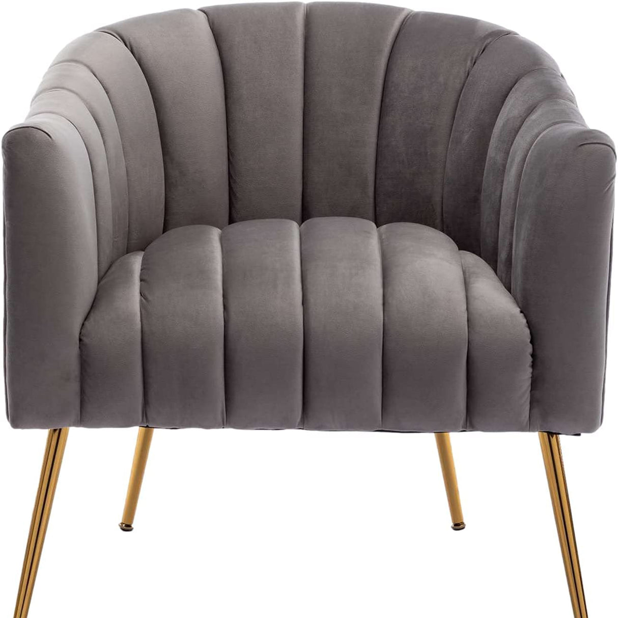 SEYNAR Modern Glam Velvet Accent Vanity Chair with Golden Metal Legs for Living Room
