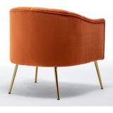 SEYNAR Modern Glam Velvet Accent Vanity Chair with Golden Metal Legs for Living Room