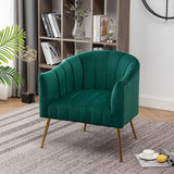 SEYNAR Modern Glam Velvet Accent Vanity Chair with Golden Metal Legs for Living Room