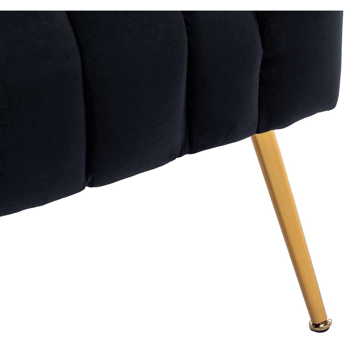 SEYNAR Modern Glam Velvet Accent Vanity Chair with Golden Metal Legs for Living Room